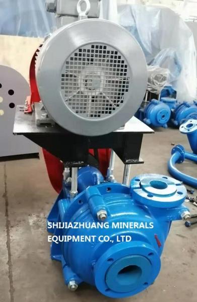 3 / 2 C r Rubber Lined Slurry Pumps Siemens Electric Motor Connected By Belts & Pulleys