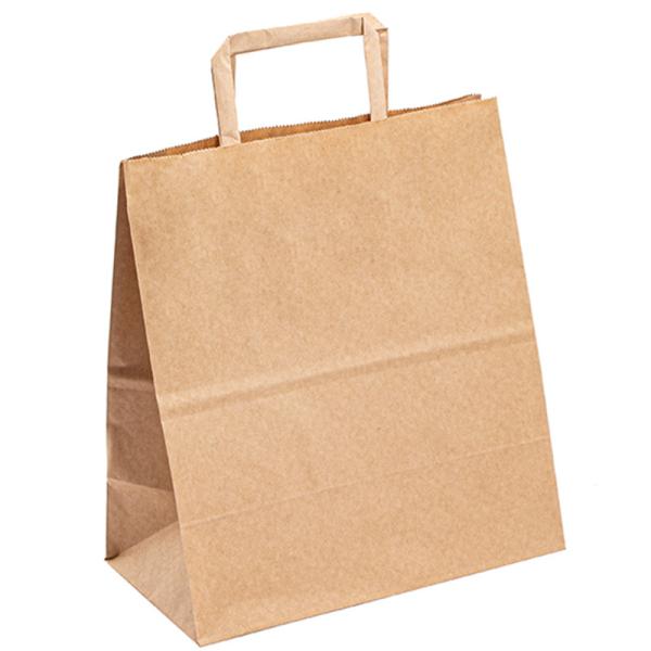 Cópia feita sob encomenda Logo Shopping Paper Bag do saco de papel por atacado de Brown Kraft