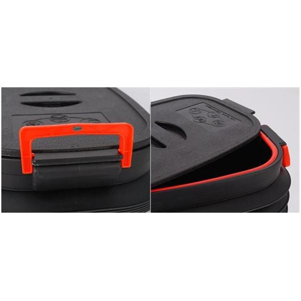 Outdoor 37L Folding Storage Bucket With Cover Collapsible Bucket - 10-Liter Multipurpose Wash Bin for Camping