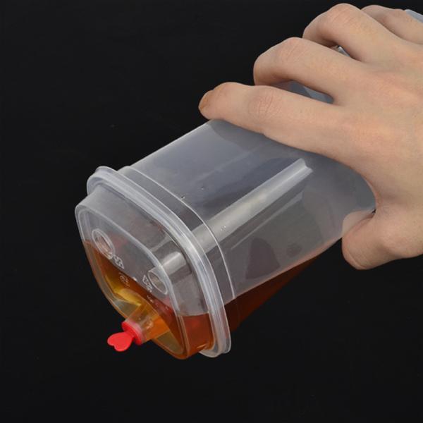 Square Disposable Plastic Cups With Lids 22oz Bubble Tea Cup Custom Logo