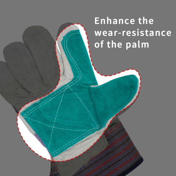 Palm Reinforced Leather Gloves Customized Leather Work Gloves For Welding