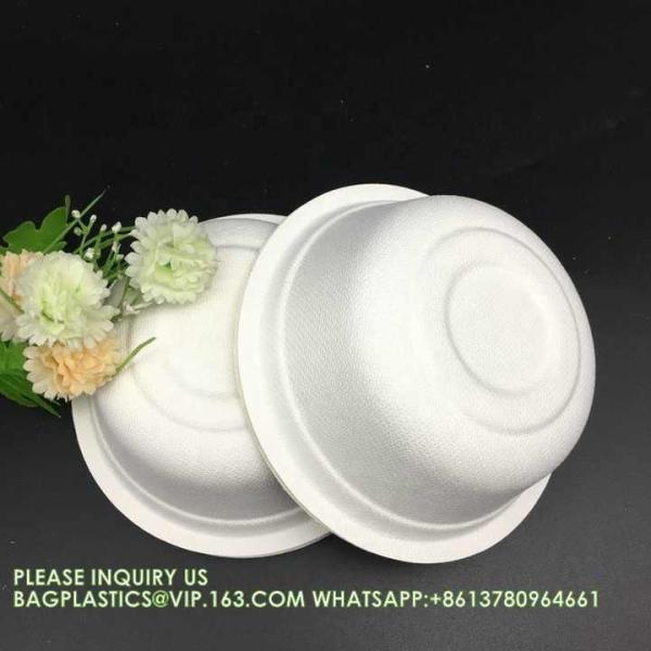 Disposable Bagasse Food Box To Go Lunch Paper Bowl 22 OZ Heavy Duty Bagasse Bowls