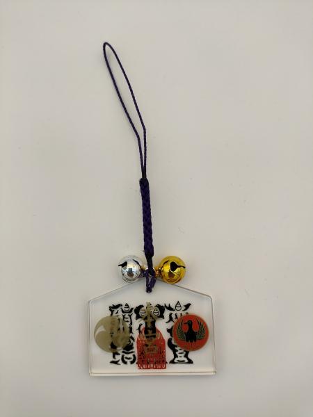 Offset printing die cut acrylic keychains , bell Acrylic Disk Keychain
