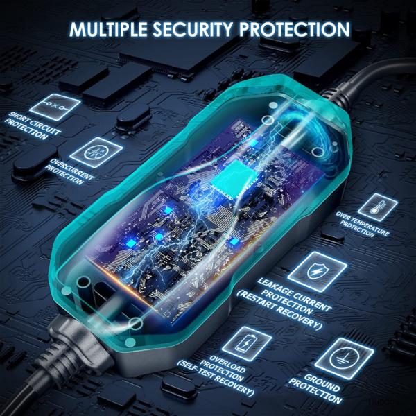 230VAC заряжатель регулируемое настоящее 8A 10A 13A 16A автомобиля EV уровня 2 портативный