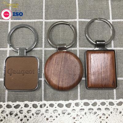 Laser Wood Carved Keychain Creative Logo Name Personalised Keychain Blank Sublimation