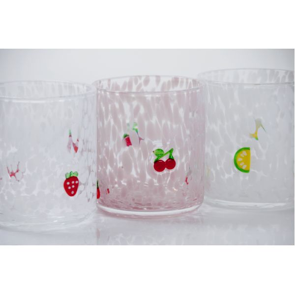 Tumbler Drinking Glasses hand crafted with dreamy confetti patterns and fruity designs that bring joy to your table setting
