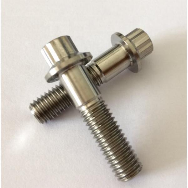 Natural Finish GR5 Grade Titanium Bolt M8 x1.25x 32MM 12 Point Flange Bolt for Chemical Plants