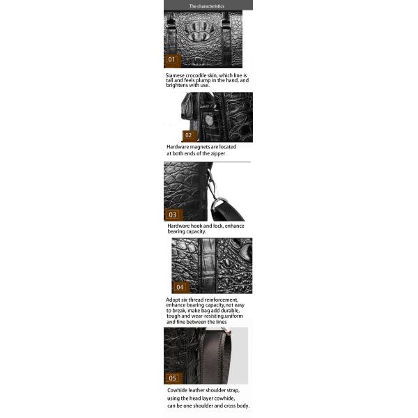 Factory wholesale sales promotion crocodile leather handbag shoulder slung briefcase men's business bag