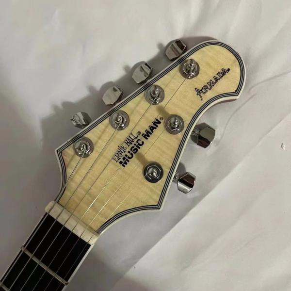 Custom Ernie Ball Music Man Armada Divided Red Color Electric Guitar V-shaped Bookmatched Flame Maple Top HH Humbucking