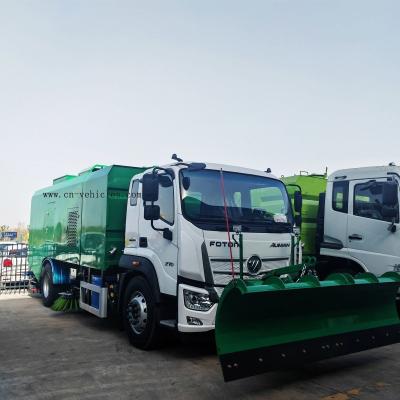 Foton Aumark Vacuum Road Sweeper Truck 78KW With Snow Remover