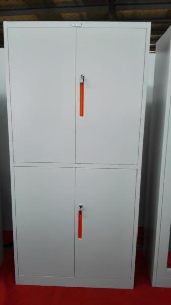 Glass/steel door swing open steel cupboard cabinet Knocked down structure/white/grey color/cam lock