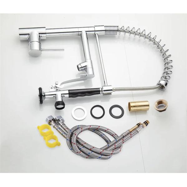 Hot Cold Water Kitchen Faucet with Swivel Extension Spring Pull Out Pull Down Sprayer