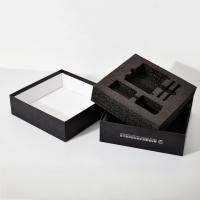 Reutilizável Logotipo personalizado impresso Elegante Caixa de cartão preta com espuma Cosméticos Perfumes Embalagem de produtos de presente Caixas de papel