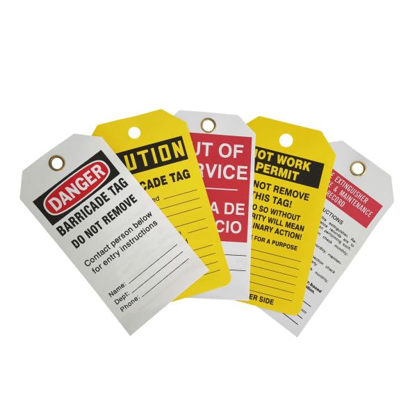Plastic Tag Vinyl Rectangle Waterproof Durable Indoor Outdoor Safety Tag
