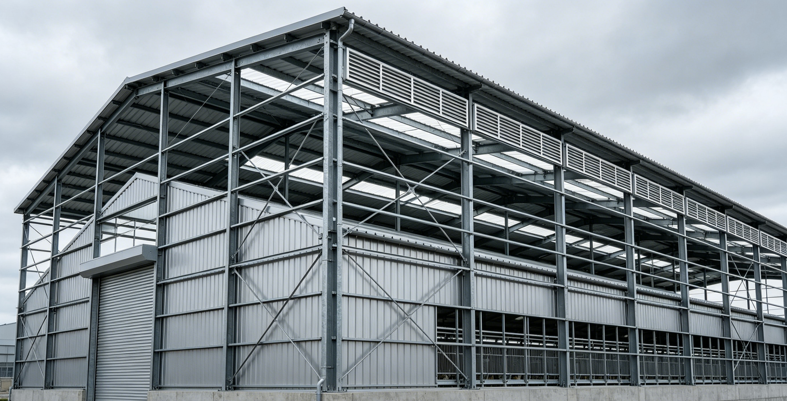 Q355B High-Strength Hot-Dip Galvanized Steel Frame Poultry House With Insulated Sandwich Panel