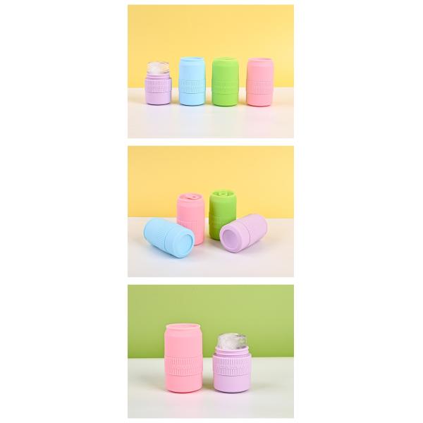 Roller de hielo de silicona para el rostro herramienta de terapia de frío reutilizable para aliviar la hinchazón, el acné y el enrojecimiento Masajista facial libre de BPA, soporte OEM