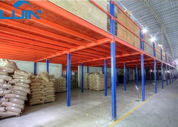 2 Levels Industrial Storage Rack Steel / Plywood Flooring Custom Size