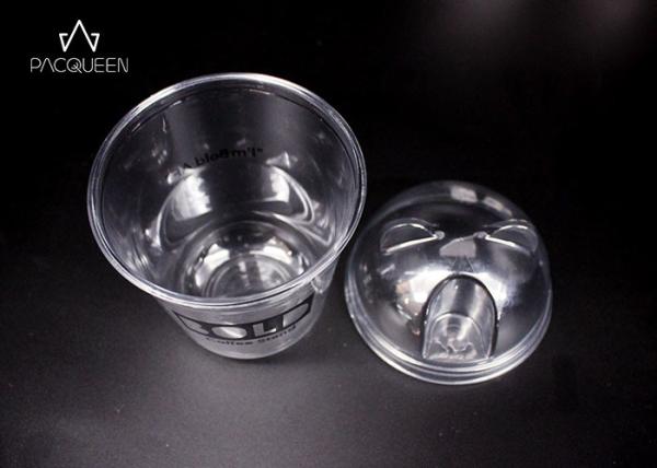 Crack Proof Plastic Milkshake Cups , Milkshake Takeaway Cups With Lids