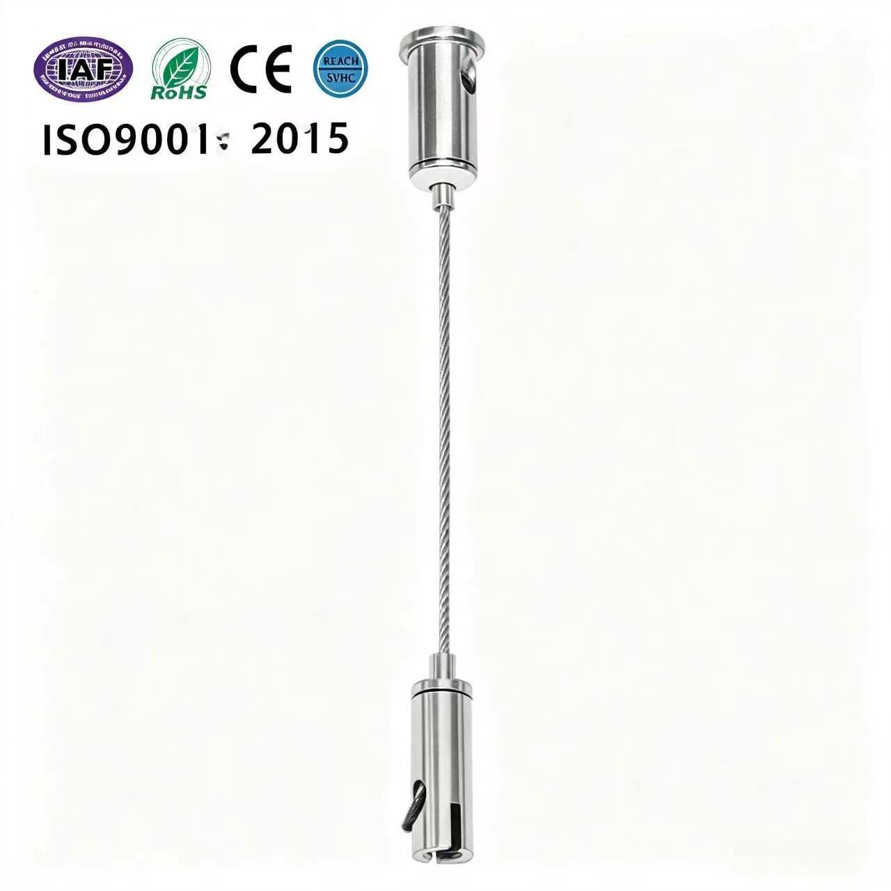 Slotted Brass Cable Gripper Panel Light Suspension Kit with Stepless Adjustable Height