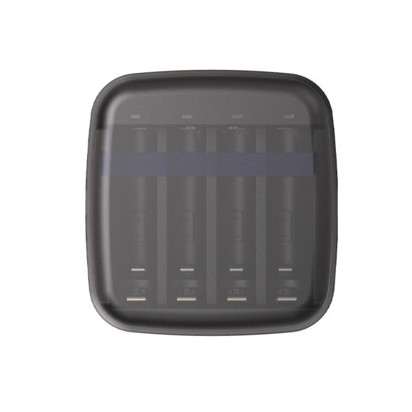 4 Slot Multi Bay Battery Charger LED Emergency Light For AA AAA Li-Ion