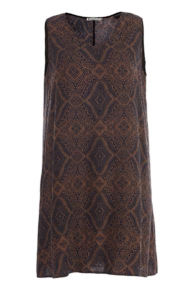 Knee Length Women Plus Size Print Dresses V Neck Sleeveless Loose Style