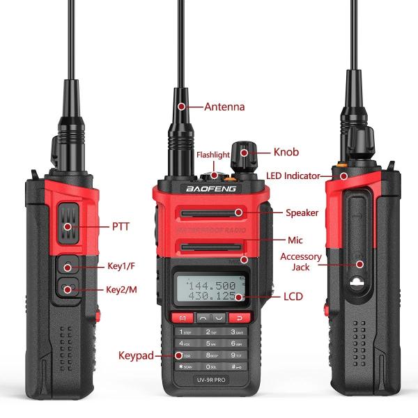 128 Channels Baofeng UV-9r PRO IP68 Walkie Talkie for Long Range Communication in 2024