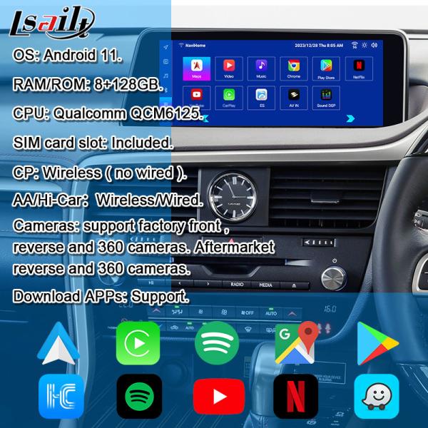 Lsailt CarPlay Android Multimedia Video Interface for Lexus RX RX450H RX300H RX350 Included Android Auto, YouTube