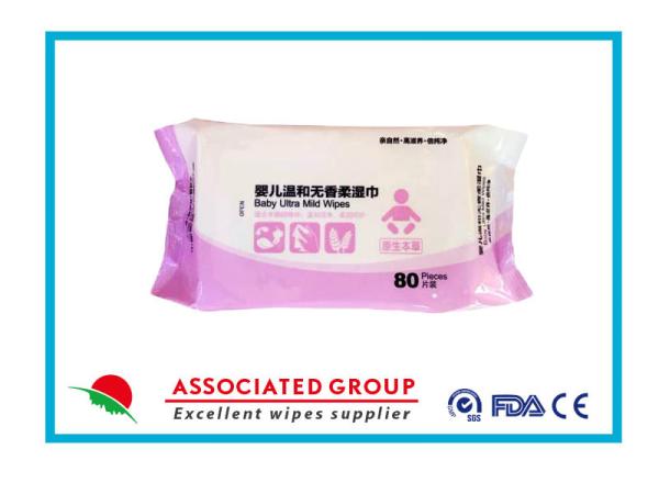 chiffons humides du xylitol 45gsm de bébé ultra doux d'extrait
