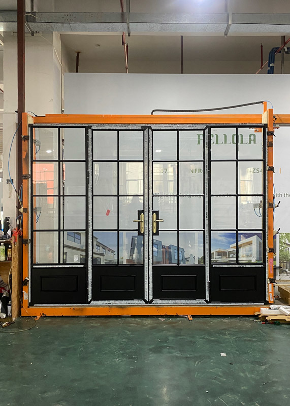 AS Standard Retro Grill Thermal Break Aluminium Double French Entry Door
