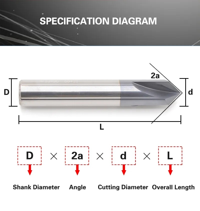 chamfer end mill for metal Скосите торцевую фрезу 90 градусов 2-12mm резец машины CNC карбида бита маршрутизатора 2 каннелюр филируя