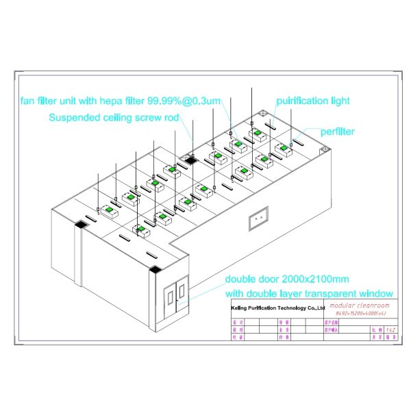 Modular Cleanroom System with 220V 50-60HZ Power Supply, Customizable Size, and