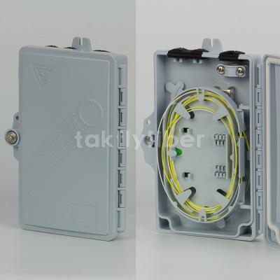 FTTH 2 Port Wall Mount Fiber Optic Termination Box With Pigtail  Or PLC Splitter