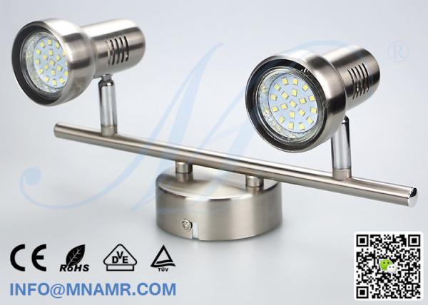 Hot Sale Double Heads LED Vanity Light Fixtures Nickel Matt Come With 2x5W GU10 LED Lamp Warm White Emitting Color
