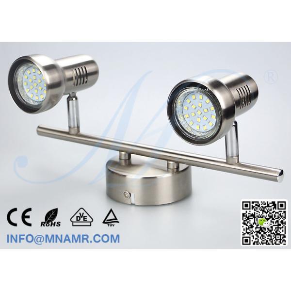 Hot Sale Double Heads LED Vanity Light Fixtures Nickel Matt Come With 2x5W GU10 LED Lamp Warm White Emitting Color Hot Sale Double Heads LED Vanity Light Fixtures Nickel Matt Come With 2x5W GU10 LED Lamp Warm White Emitting Color