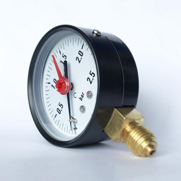 2.5 Bar Lower Mount Pressure Gauge Glass 63mm Pressure Gauge Painted Steel Manometer