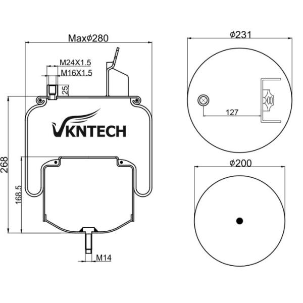 Año 1R11-848 Vkntech 1K7804 de Contitech 6606NP01 de los muelles suspendedores del aire de VOVOL 20427804 buen