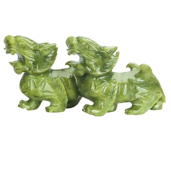 Regional Feature Pair Of Natural Jade Pixiu Home Office Feng Shui Jade Carving Crafts Jade Ornaments Feng Shui Pixiu