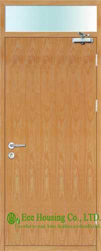 Commercial Timber fire rated doors With Fire Glass, Single Leaf
