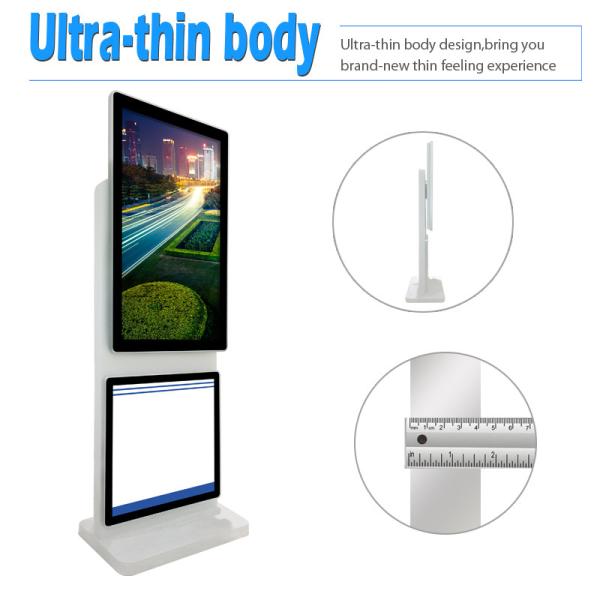 Rotating Digital Poster Touch Screen Monitor Floor Stand , High Resolution Digital Kiosk Display