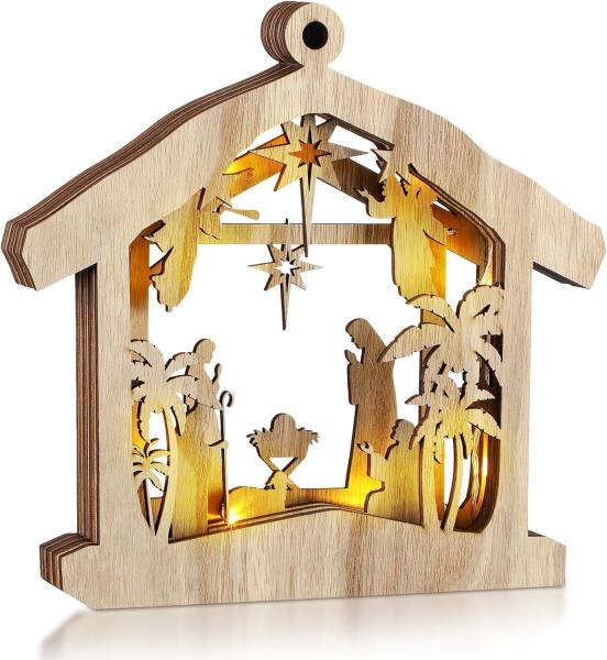 Christmas Nativity Scene Ornament Wooden Nativity Set Christmas Ornament