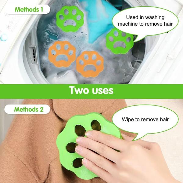4 Pack Pet Cleaning Tools Reusable Laundry Pet Hair Catcher Manual