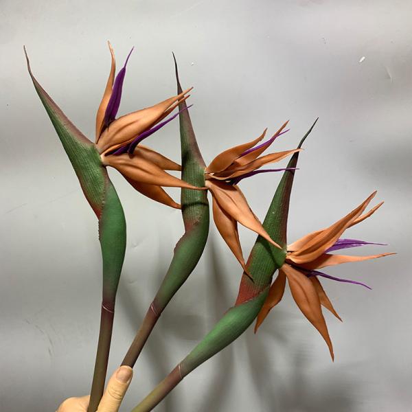 Soft rubber bird of paradise artificial flower plastic Chinese-style home decoration ornaments for wedding photography