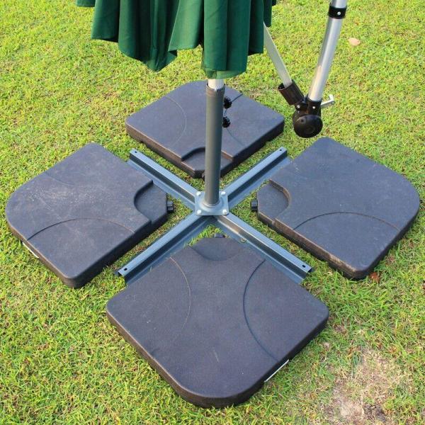 Modern Design 50L x 50W x 7.5Hcm Plastic Umbrella Base Stand with Water or Sand Filled