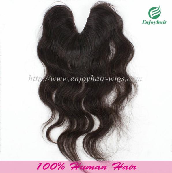 U-part Lace top closure 4''x4''brazilian virgin hair natural color 10''-24''L