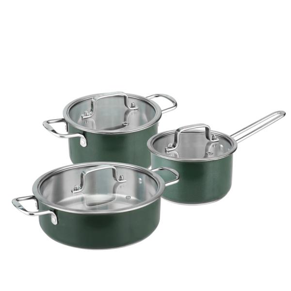 Домашний Cookware нержавеющей стали кухни установил 3pcs с крышкой