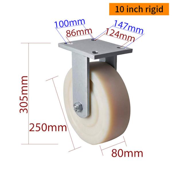 EDL 10 Inch Caster Wheel 1800kg Load Extra Heavy Duty Swivel Rigid Brake Type 9310-26