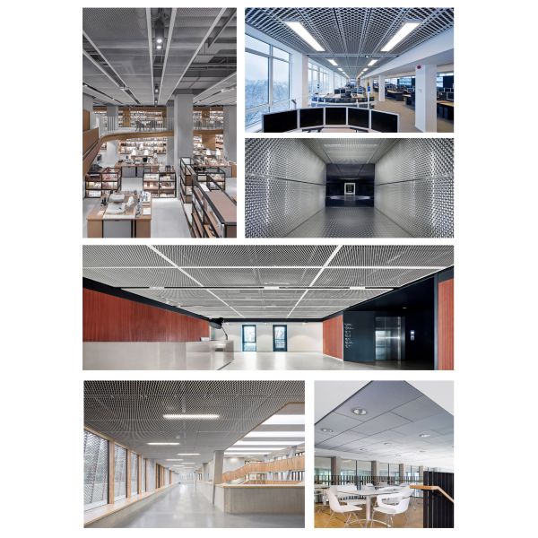 Carving perforation aluminum mesh ceiling customized solutions for ventilation ceiling decoration and lighting integration