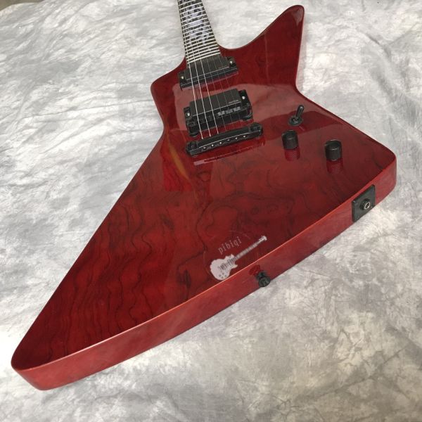 Custom Electric Guitar Wine Red Rosewood Top Covered Black Hardware Can be Customized Logo