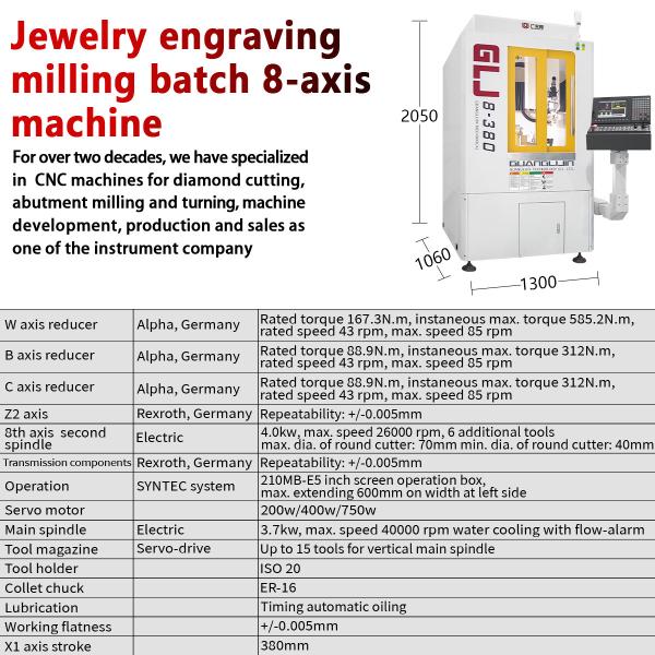 G8-380 Jewelry Carving And Milling Eight Axis Machine