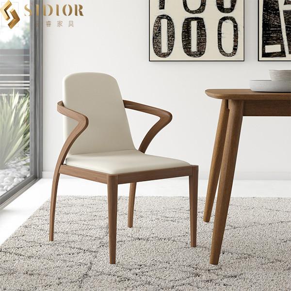 ODM Fabric Upholstery Classic Cafe Dining Chair Solid Wood Frame 52cm Length
